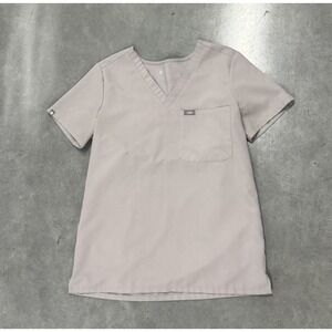 FIGS Technical Collection Scrub Top XS‎ Women's V-Neck Nude Pastel Pink